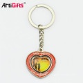 Free Sample No Minimum Promotion Cheap Custom Metal Heart Engraved Keychain